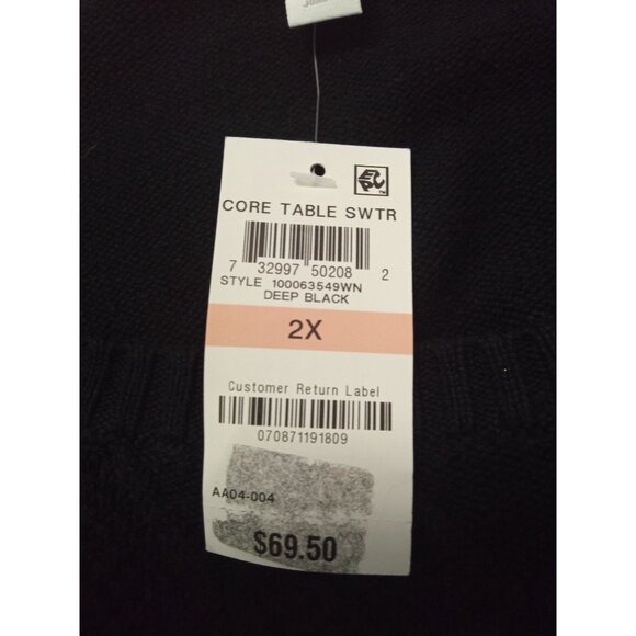 NWT Charter Club Women's Black Crewneck Sweater Size 2X - Picture 6 of 10